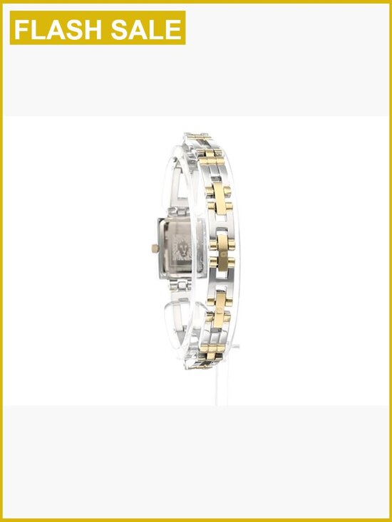Gold-Tone Dress Watch with Roman Numeral Dial Bangle